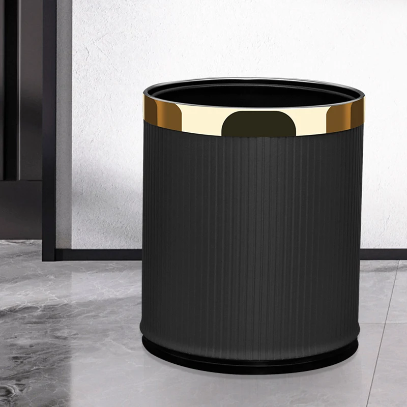 

Living Room Dustbin Trash Can Luxury Style Designer Hotel Toilette Trash Can Recycled Rectangle Cubo Basura Home Accessories