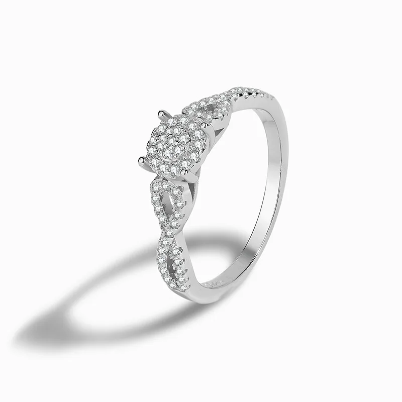 

Sterling Silver S925 White Zircon Round Infinity Symbol Jewelry High Quality Exquisite Light Luxury Women's Ring