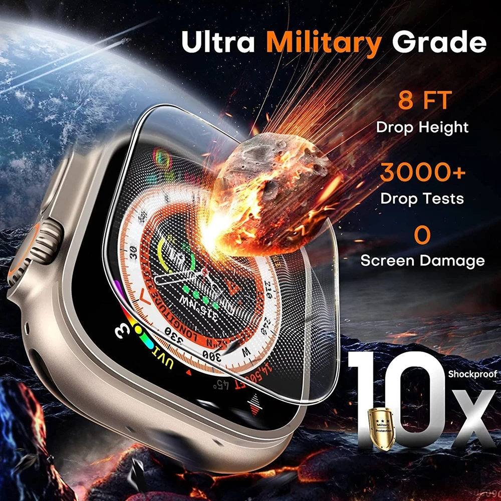 Фото Защита экрана для Apple Watch Ultra 49 мм, аксессуары, защита от царапин, водонепроницаемое закаленное стекло, HD Full Film iWatch Ultra 49 мм №2