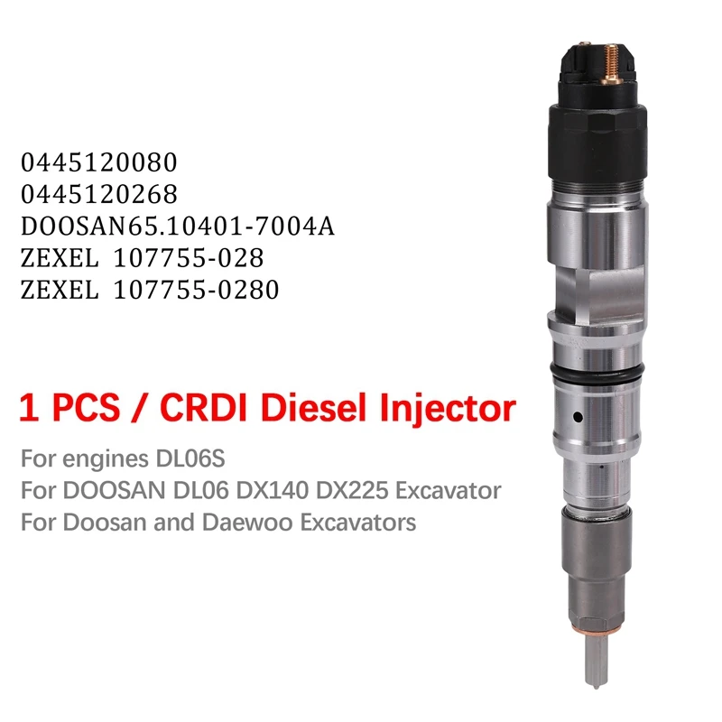 

0445120080 New -Diesel Fuel Injector For DAEWOO DOOSAN DX225 DL06S 65.10401-7004A