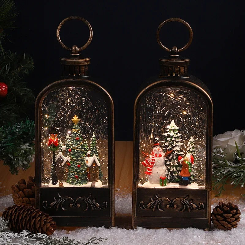 Рождественские украшения ветровая лампа винтажный ночник старик снеговик