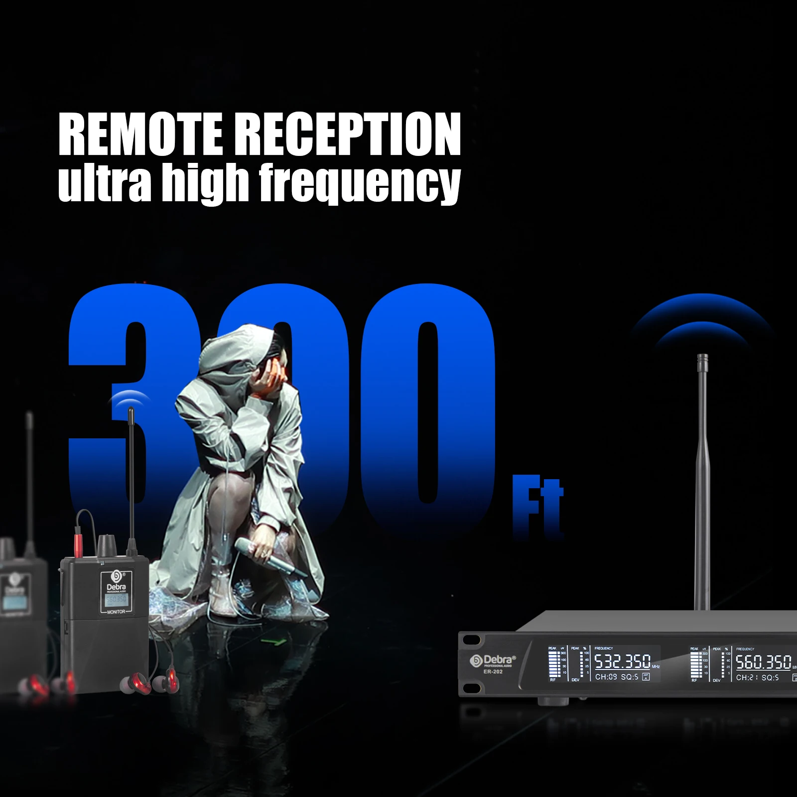 Debra ER-202 Stage Audio UHF беспроводная система ушного монитора с несколькими