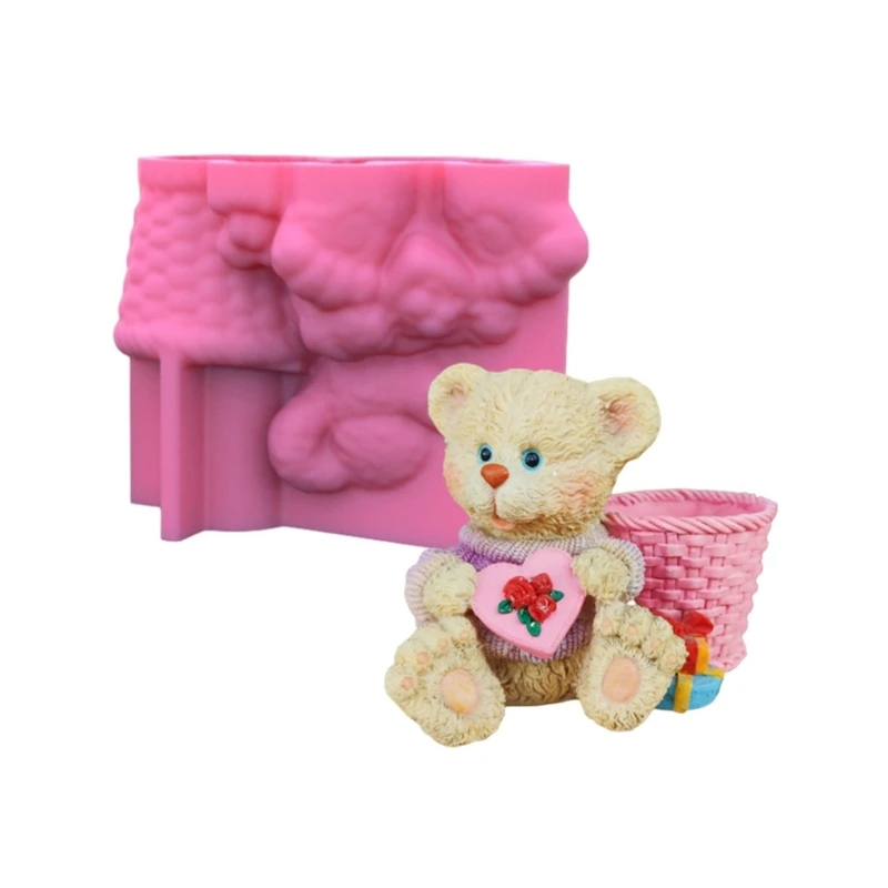 

Love Bear Concrete Silicone Pot Mold Succulent Flowerpot Clay Cement Plaster Molds DIY Home Garden Flower Pots Mould