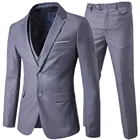 Костюм + пиджак + брюки, комплект из 3 предметов, модные мужские деловые костюмы 2022, мужские блейзеры, пальто + брюки + жилетискусственная кожа