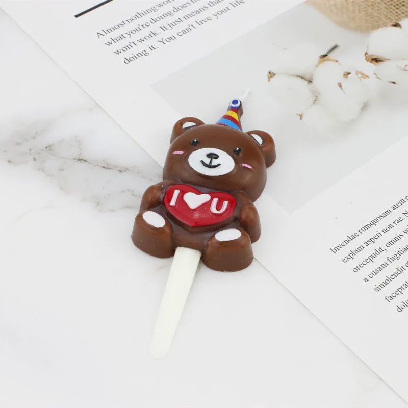 

INS 1Pcs Cartoon Candles Bear Love Number For A Cake Shimmer Baby Shower Party Cake Kids Birthday Anniversary Party Decor Tools