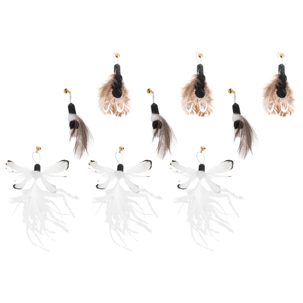 

9 Pcs Replace Replacement Head Cat Teaser Toy Plastic Wand Toys For Indoor Cats