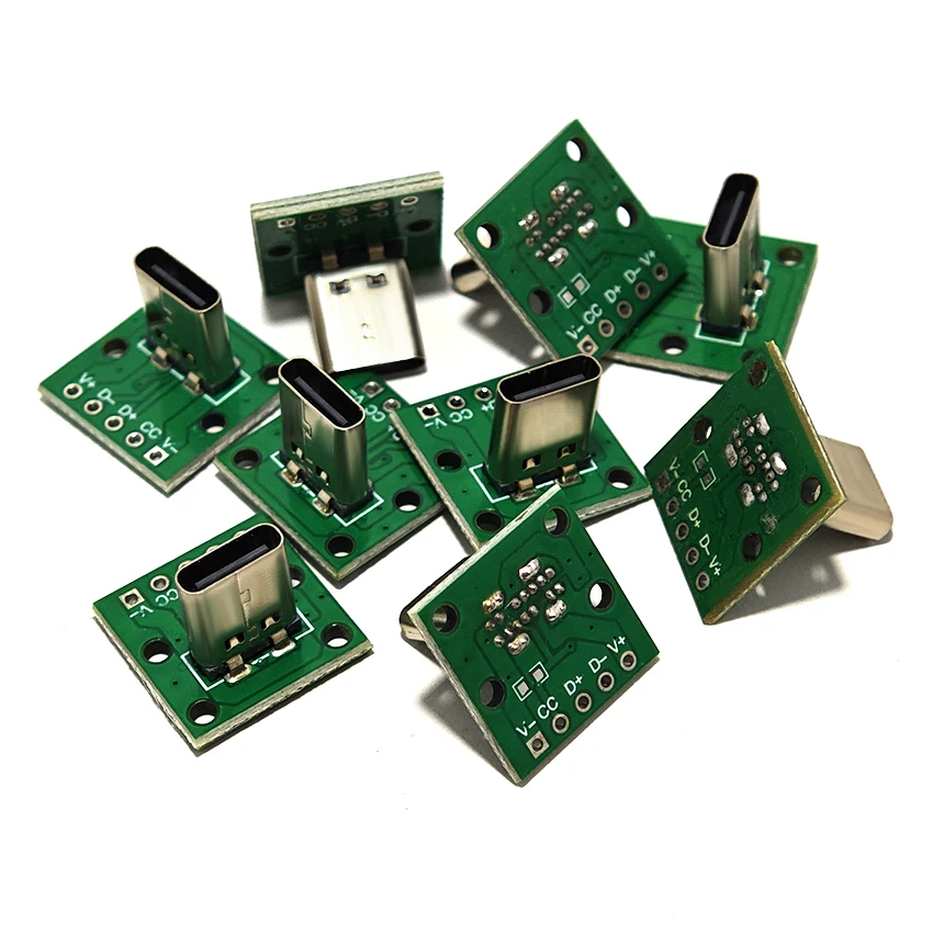 Вертикальная USB Type-C плата-адаптер с разъемом Type-C (14-контактный) на 2.54 (5-контактный) для тестирования данных на печатной плате (art.: 3920d87aee50e) - 3920d87aee50e