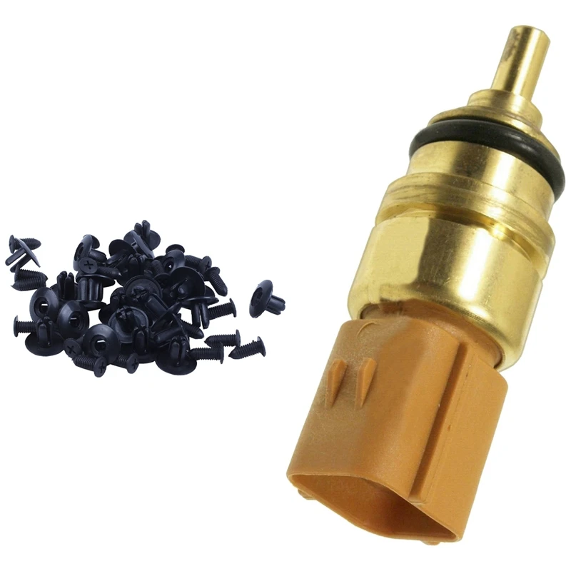 

25 Pcs Plastic Push in Bumper Fender Door Rivets Clip & ​1 Pcs Engine Coolant Temperature Sensor Standard TX198