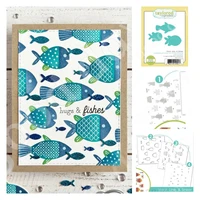arrival 2022 new hot sale many fish dies and stamps stencil scrapbook diary decoration template diy greeting card handmade