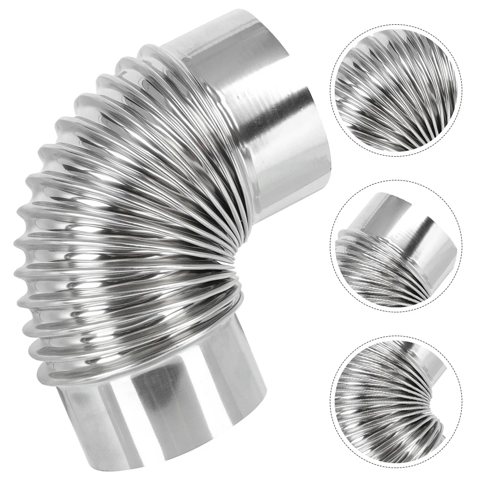 Удлинитель дымохода из коленчатого шланга металлическая 90-градусная печь