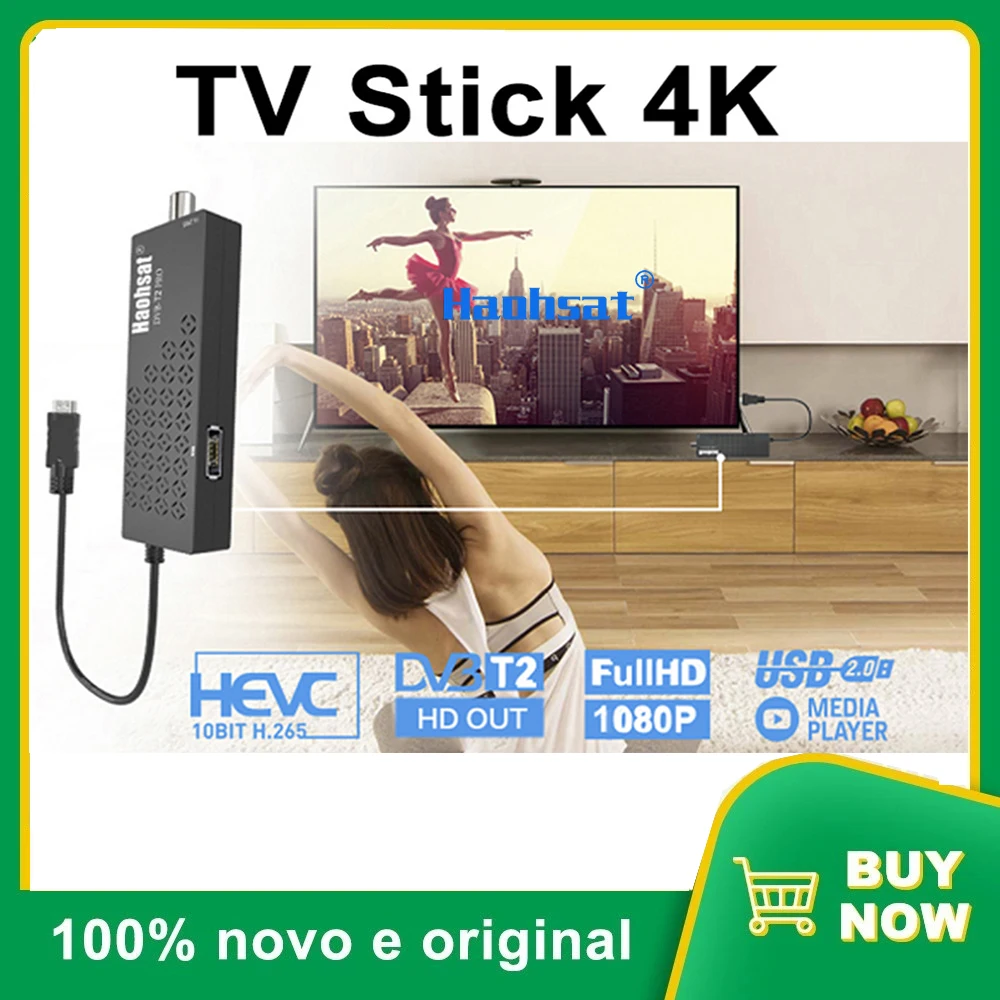 

Haohsat DVB-T2PRO Italy TV Stick 4K HEVC DVB-T2Pro Digital Terrestrial Decoder T2 TV HD Tuner H.265 TV Stick 4K