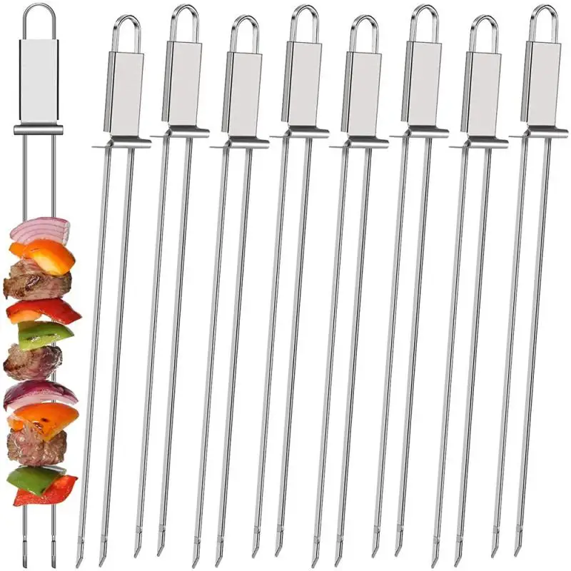 

Barbecue Skewers With Long Wooden Handles Outdoor Picnic Camping Tools Outdoor Barbecue Accessories Portable Outdoor Reusable