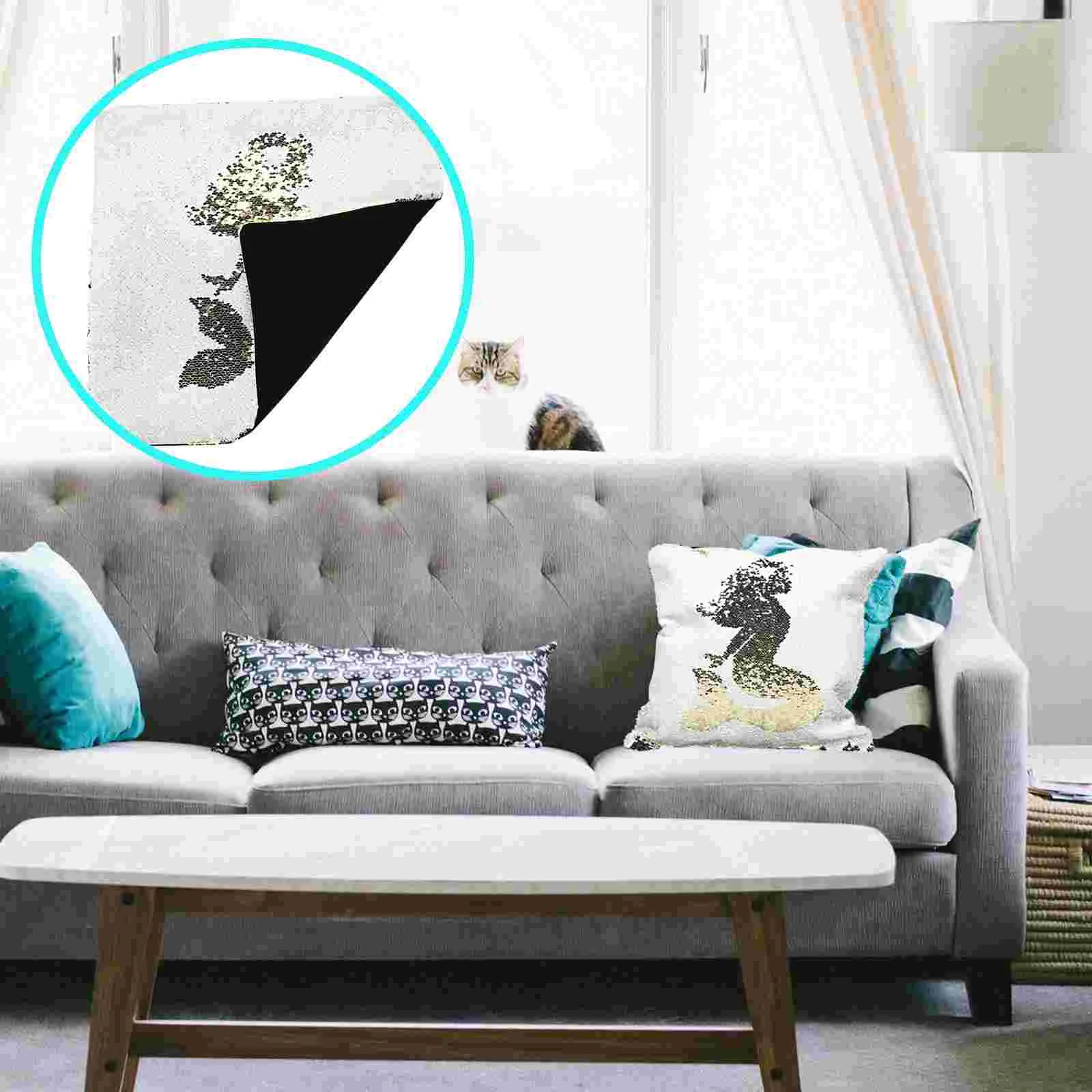 

Pillow Cover Sequins Case Pillowcase Cushion Covers Design Sequin Linen Bedroom Simple Throw Alternative Square Cases