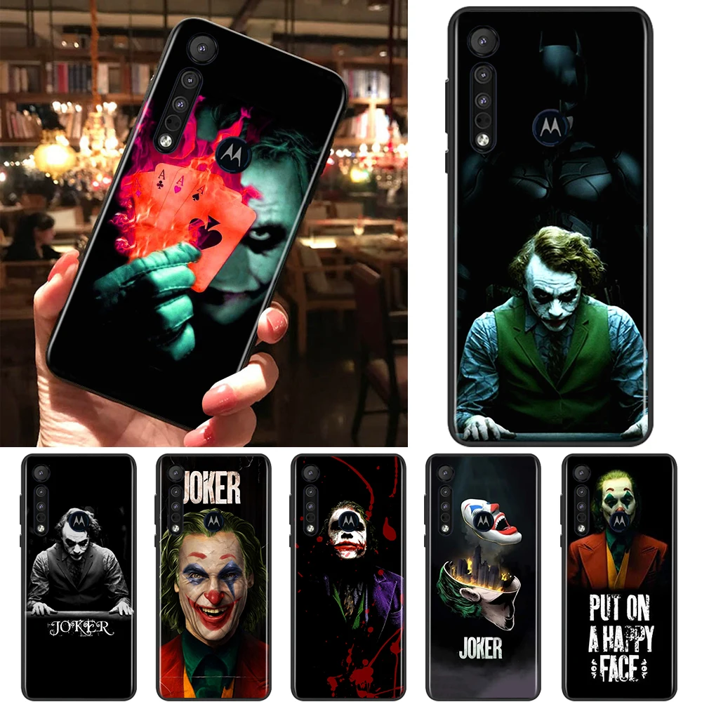 

DC Hot Art Joker Movie Black Phone Case For Motorola Moto G9 G8 E20 E7 E6 One Marco Hyper Fusion Power Edge Plus Cover