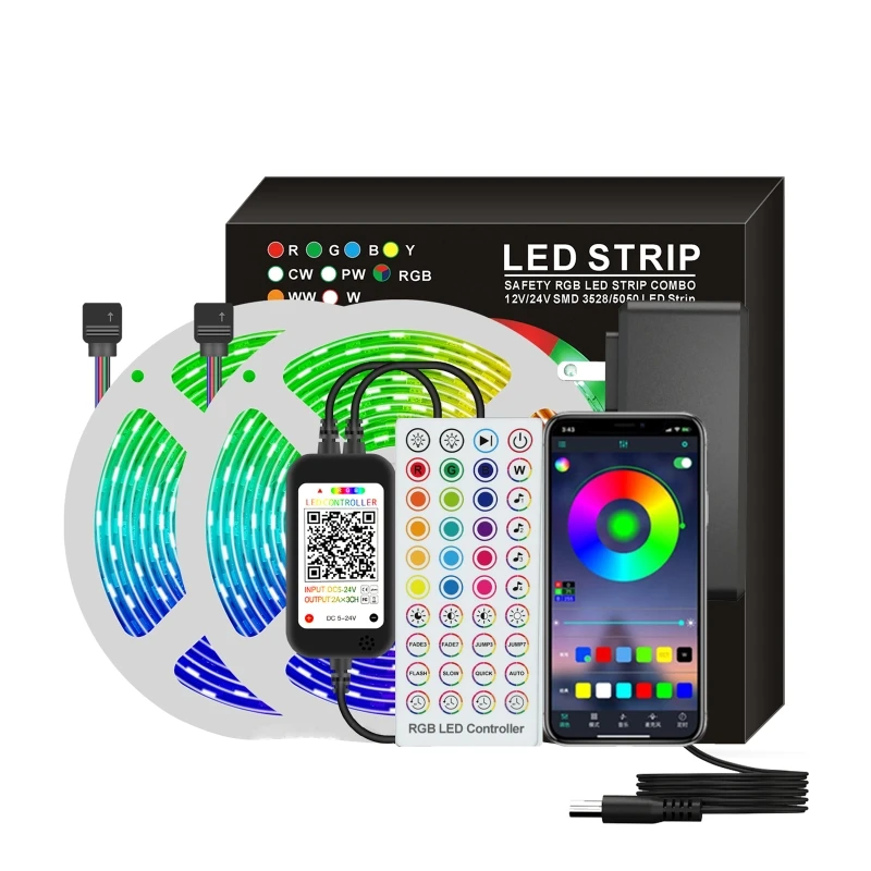 

5050 Color Changing APP Controller with Remote, Music Sync RGB LED Strip