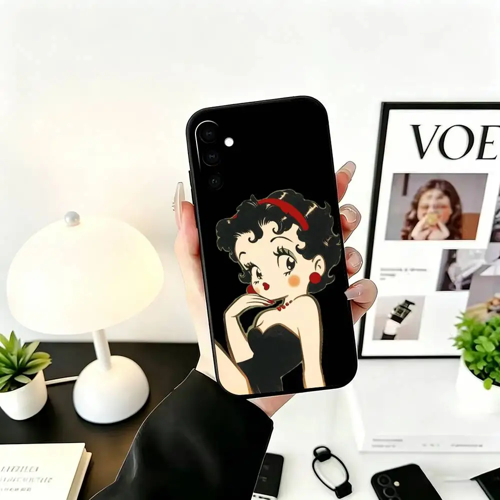 Фото Чехол для телефона B-Betty Cute B-Boops для Samsung Galaxy A73, A72, A71, A70, A53, A52, A51, мягкий силиконовый черный чехол №3