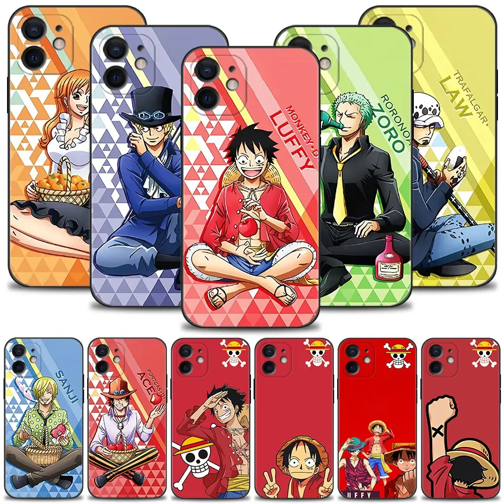 

One Piece Cartoon Luffy Zoro Family Phone Case for iPhone 13 11 12 Pro Max XR X 8 7 6 6S Plus XS 13mini SE 5 5S 12mini Cover