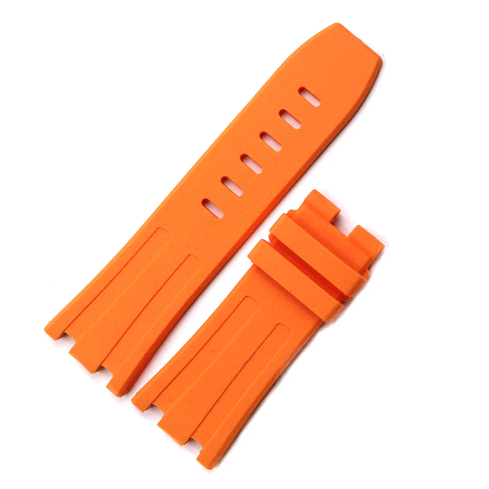 

Rolamy 28mm Wholesale Waterproof Silicone Rubber Replacement Wrist Watchband Strap Belt With Buckle For ROYAL OAK OFFSHORE