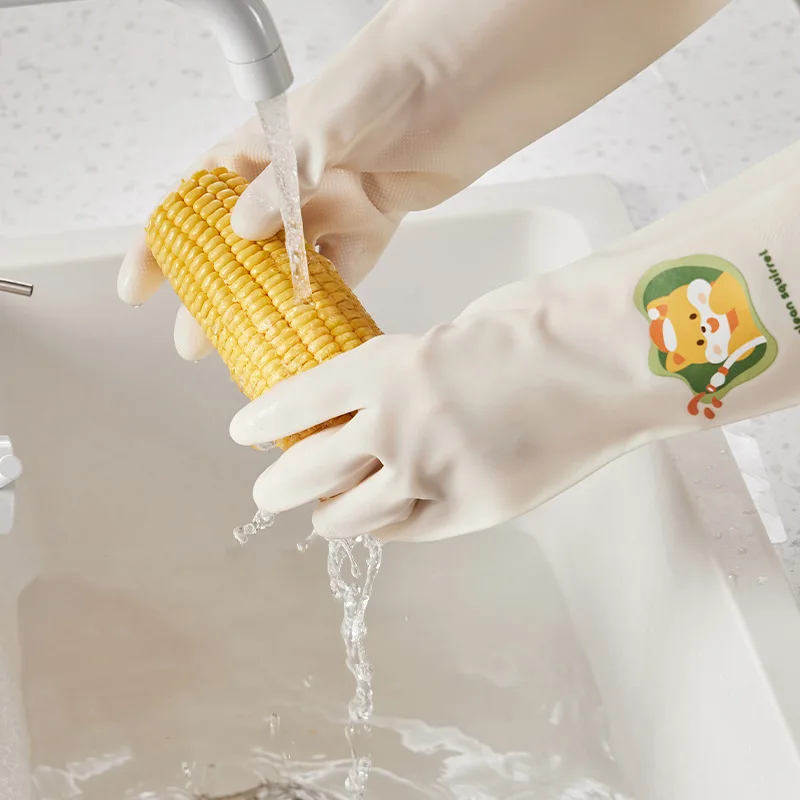 

Female Waterproof Rubber Latex Dishwashing Gloves Kitchen Durable Cleaning Housework Chores Dishwashing Tools Work Gloves