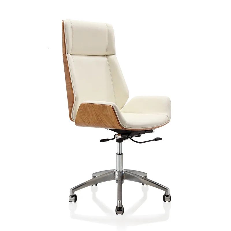 

High Back Bentwood Swivel Office Computer Chair Micro Fiber Leather Home Office Furniture, Meeting Leather Chair