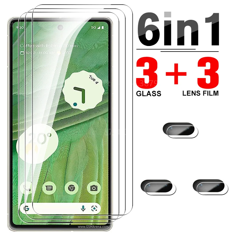 

6 в 1 закаленное стекло для смартфона Google Pixel 7 5G 6,3 дюймов, защита экрана Googe Pixel 7 Pixel7, защитная пленка для объектива камеры