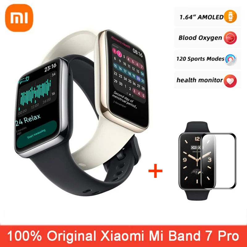 

Глобальная версия, новинка, фитнес-трекер Xiaomi Mi Band 7 Pro z GPS, водонепроницаемый, водонепроницаемый