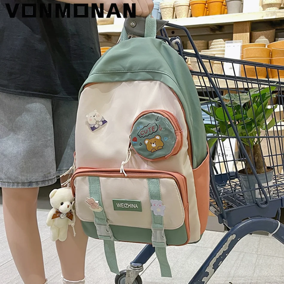 

Fashion Women Backpack Purses Waterproof Nylon School Book Bag New Travel Bags for Teenager Girl Bagpack Rucksack Sac A Dos 2024