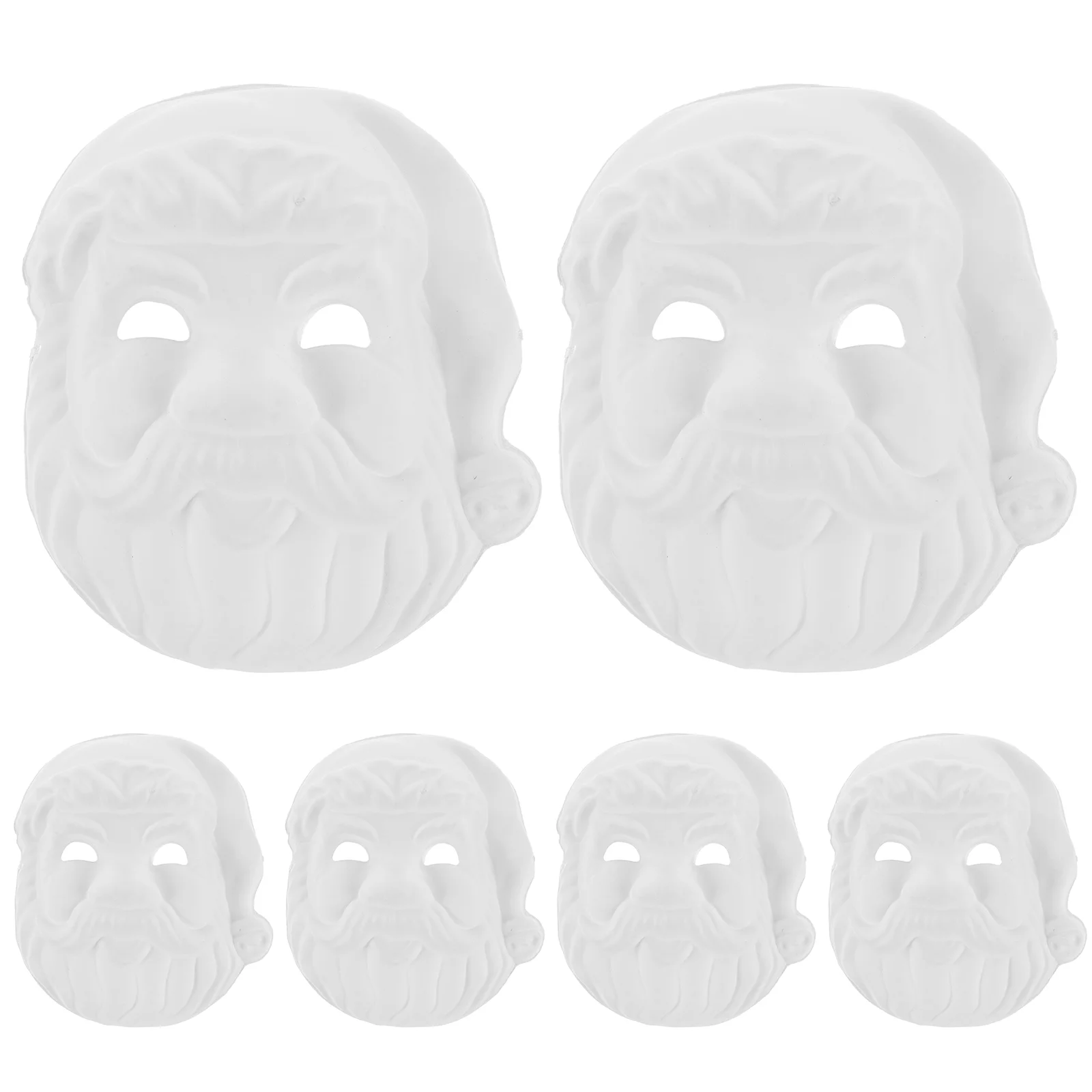 

6pcs Halloween Masks DIY Full Face Santa Claus Mask Decorative Mask Unfinished Paper Mask Party Decorations