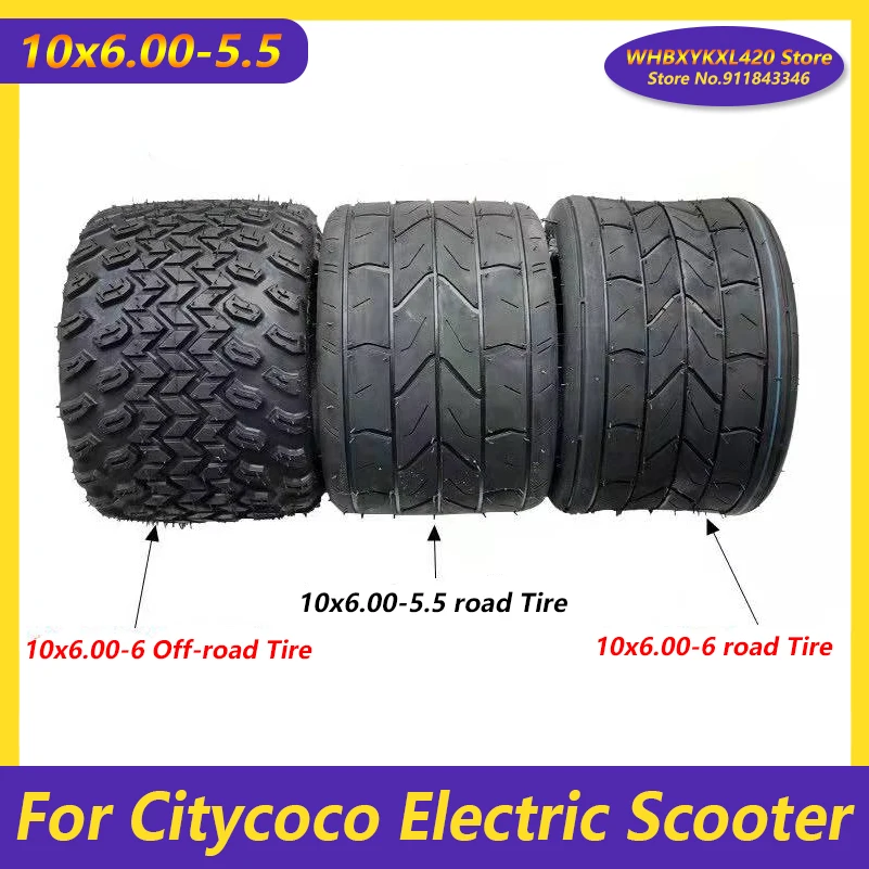 

10x6.00-5.5 Tubeless Tire 10 Inch Tire 10*6.00-5.5 Off-road Tire for Citycoco Electric Scooter Tyre Modification Accessories