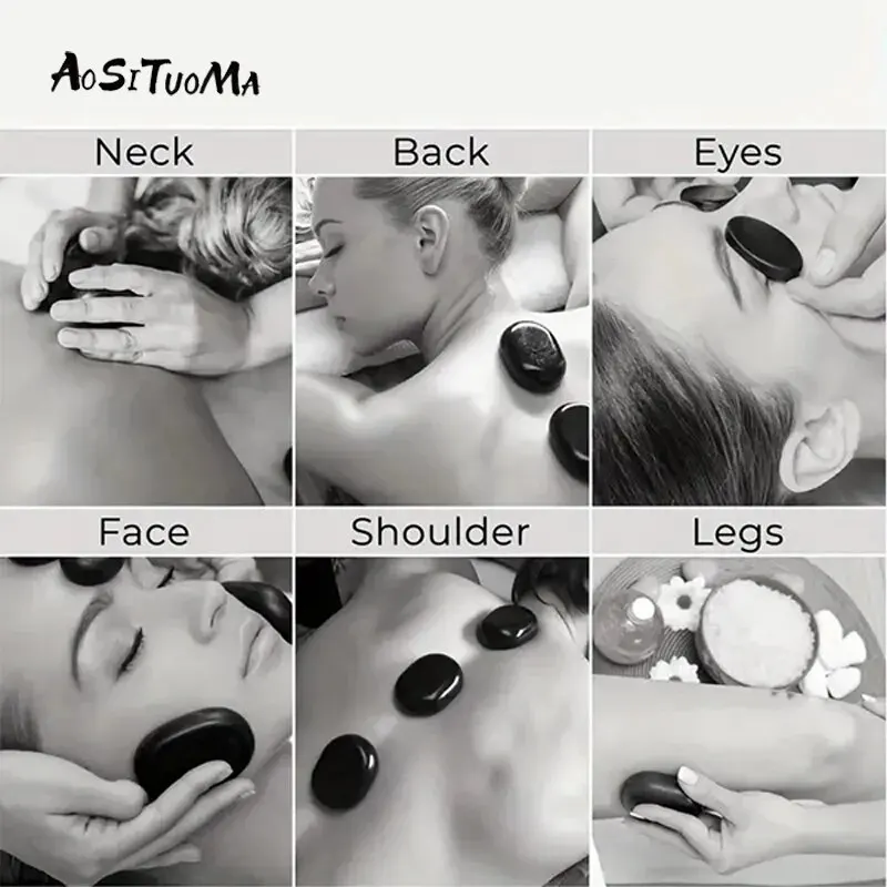 AOSITUOMA большой горячий черный массажный камень для дома и профессионального