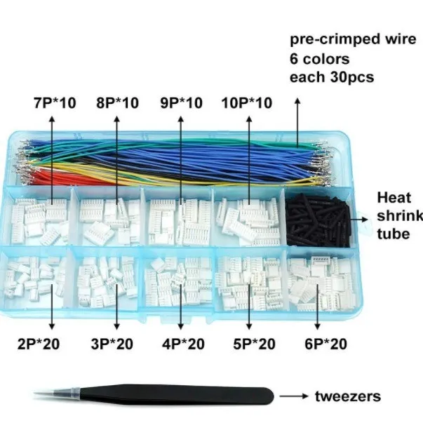 

Комплект разъемов JST-XH 2,54 мм 2-7 контактных