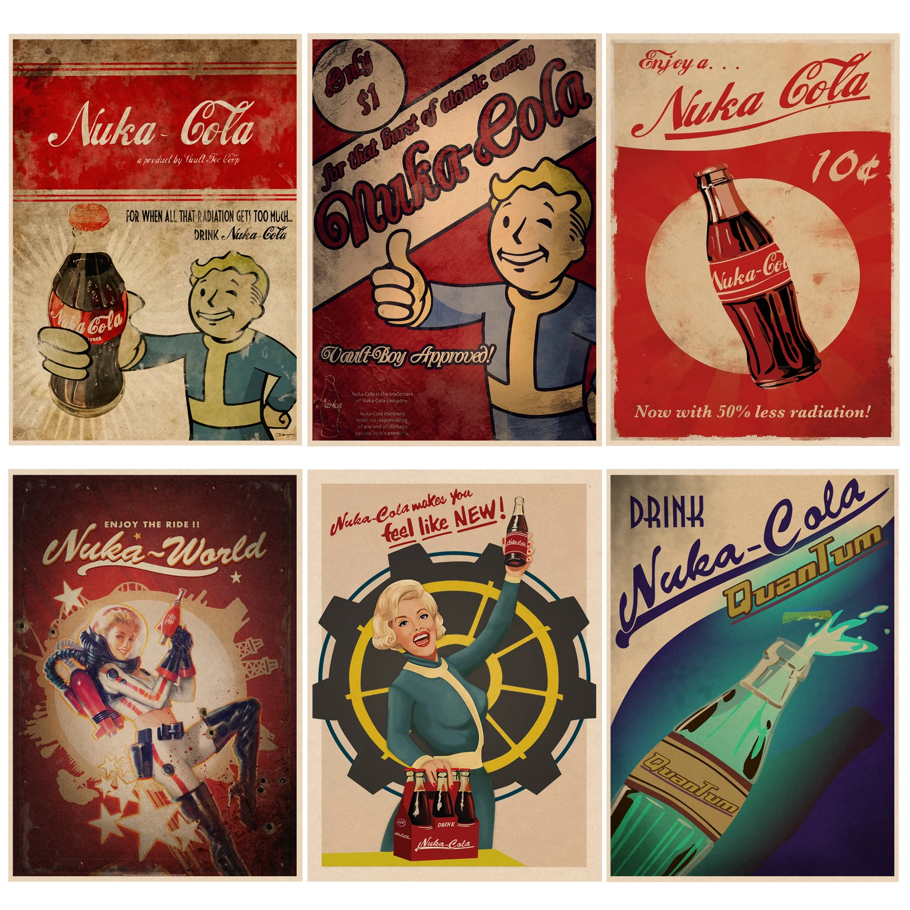

Fallout 3 4 Game Retro Kraft Paper Poster Retro Kraft Paper Sticker DIY Room Bar Cafe Decor Art Wall Stickers