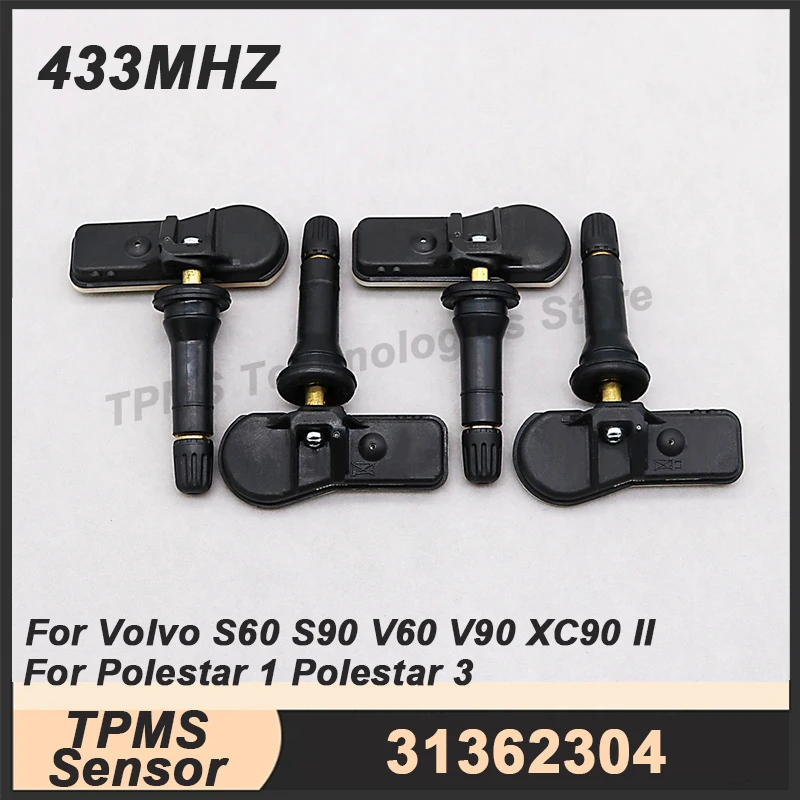 

1/4 шт 31362304 Датчик TPMS 433 МГц, датчик давления в шинах для Volvo S60 S90 V60 V90 Cross Country XC90 II Polestar 1 3