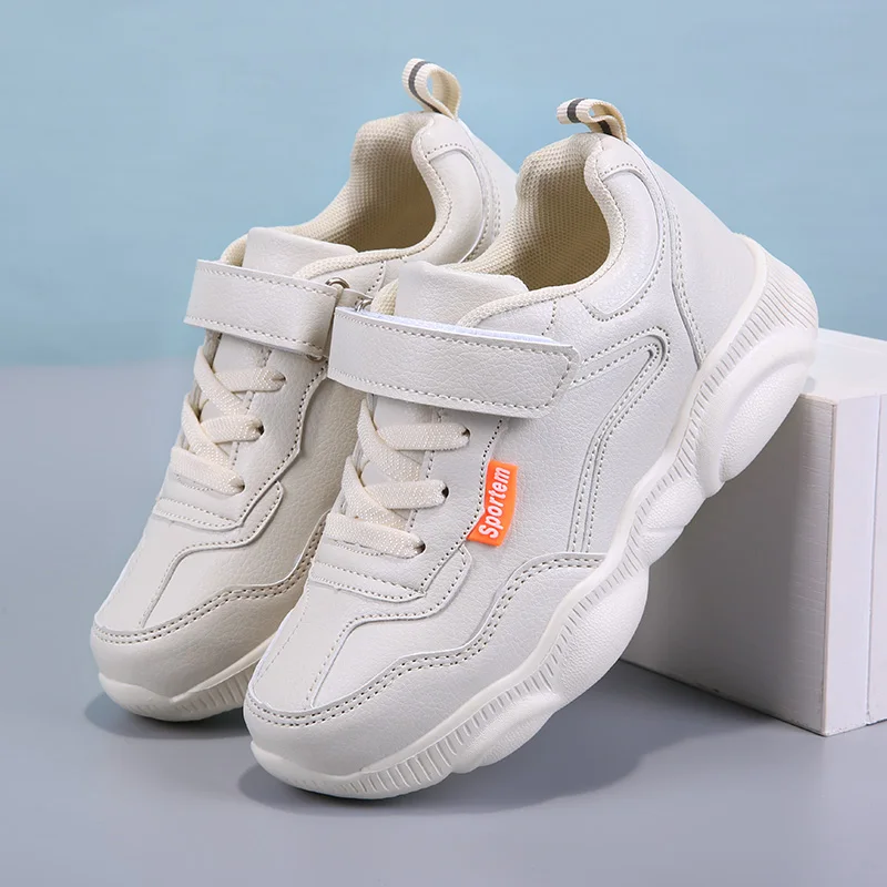 

2023 New Arrival Boys And Girls School Shoes Soft Sole Children Running Shoe Breathable Leather Kids Sneakers Sport Shoe Boy