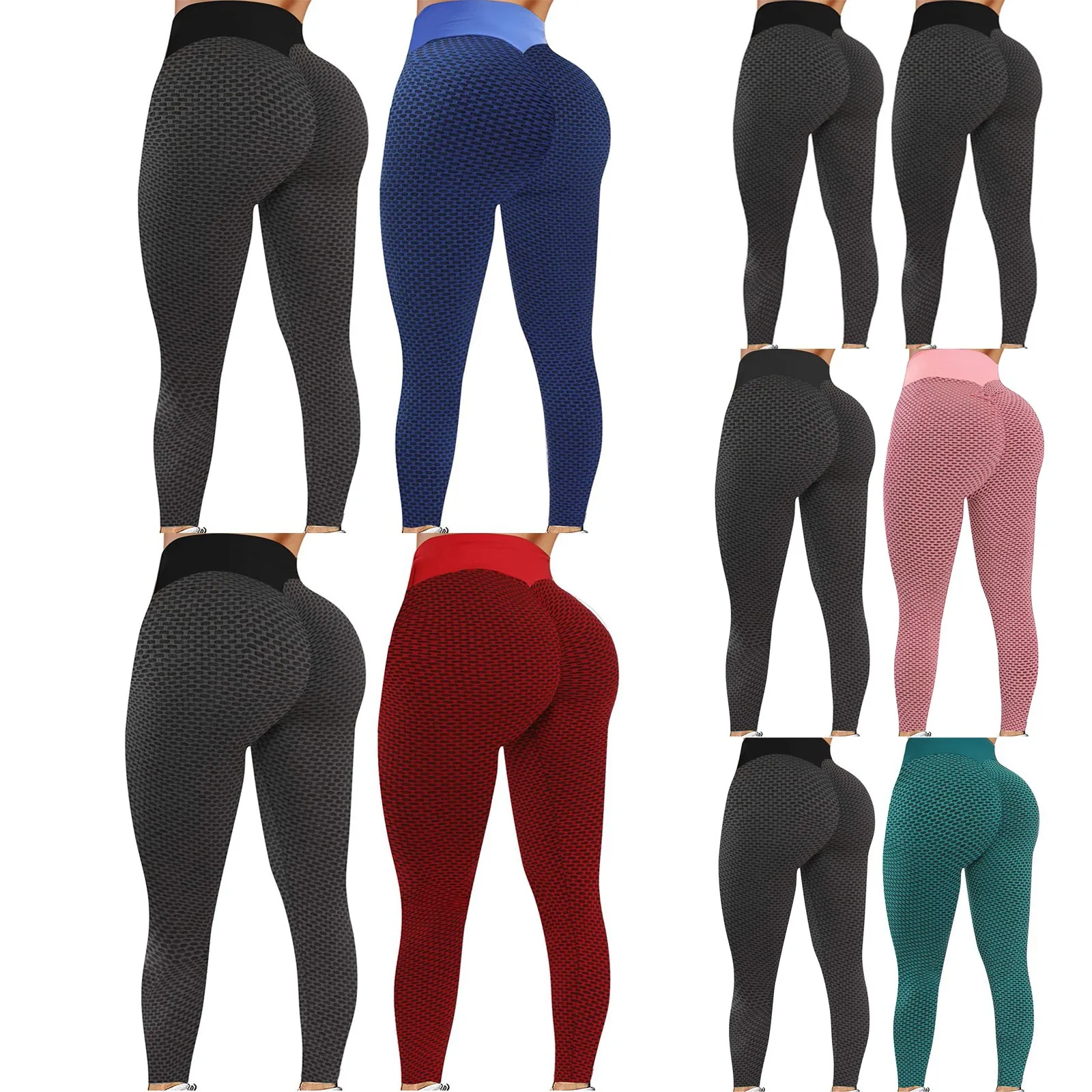 

2Pcs Sport Leggings Women Seamless Yoga Pants Stretchy High Waist Compression Tights Push Up Running Gym Fitness Leggings