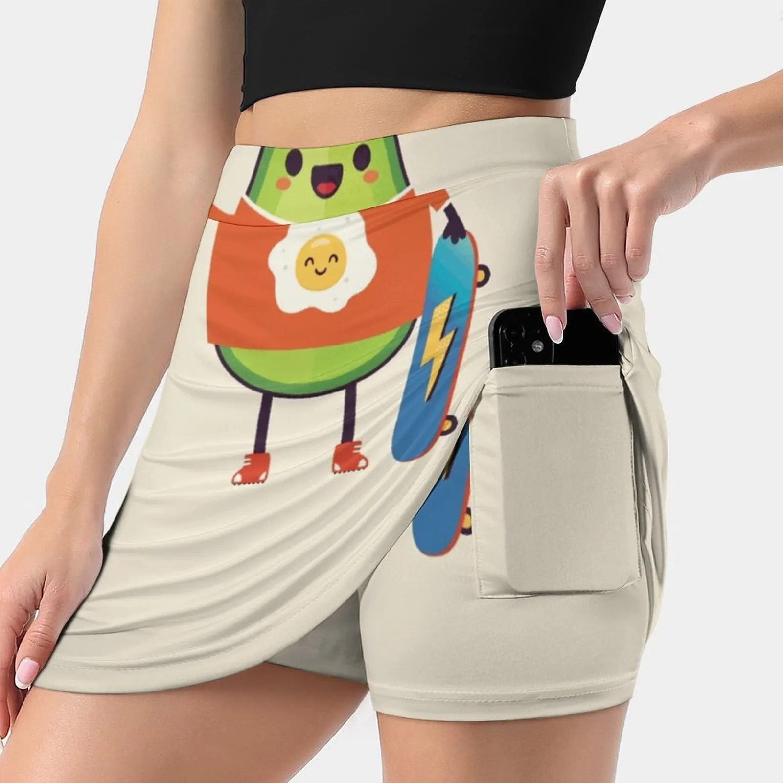 

Женская юбка Avo-Kiddo со скрытыми карманами, теннисная юбка, юбки для гольфа, юбки для бадминтона, юбки для бега с маргариткой, Беатрис, авокадо, ...