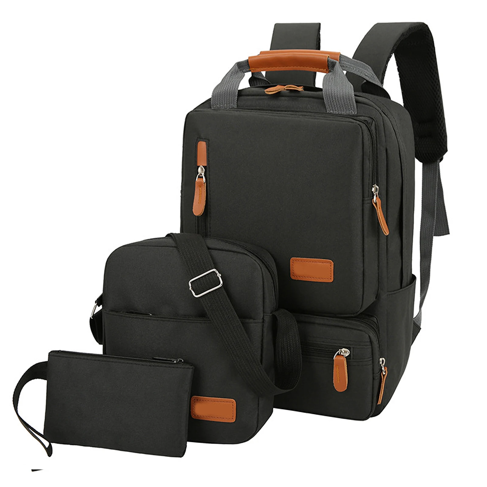 

3pcs Set Women Men Laptop Shoulder Bag Small Pocket Travel School Business Work College Fits Up to 14.5inches