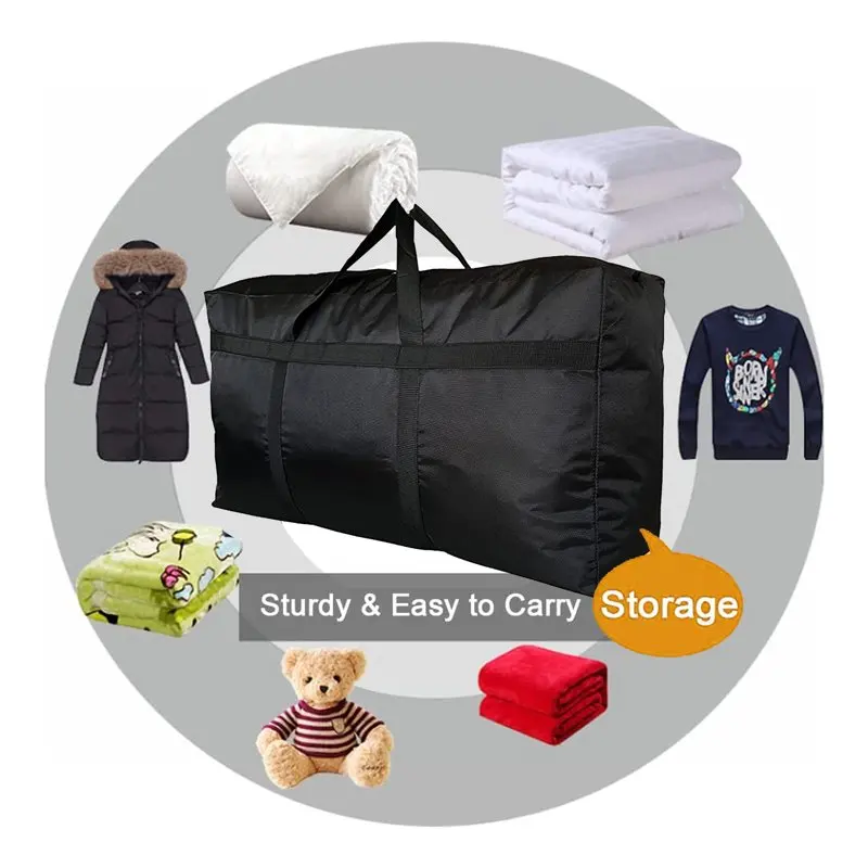 110L Extra Large Moving Bag Travel Luggage Bag Foldable Waterproof Storage Bag Double Zipper and Strong Handle Moving Available