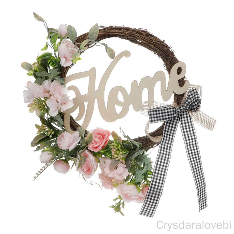 

Искусственный ротанговый венок, новый круглый декоративный венок в стиле мори для дома, венок из ротанга 25 см, декоративный венок для двери, Lintel