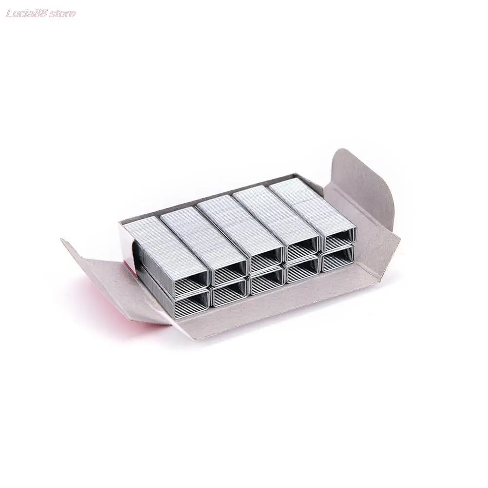 

10mm Creative Silver Stainless Steel Staples Office Binding Supplies 1Pack