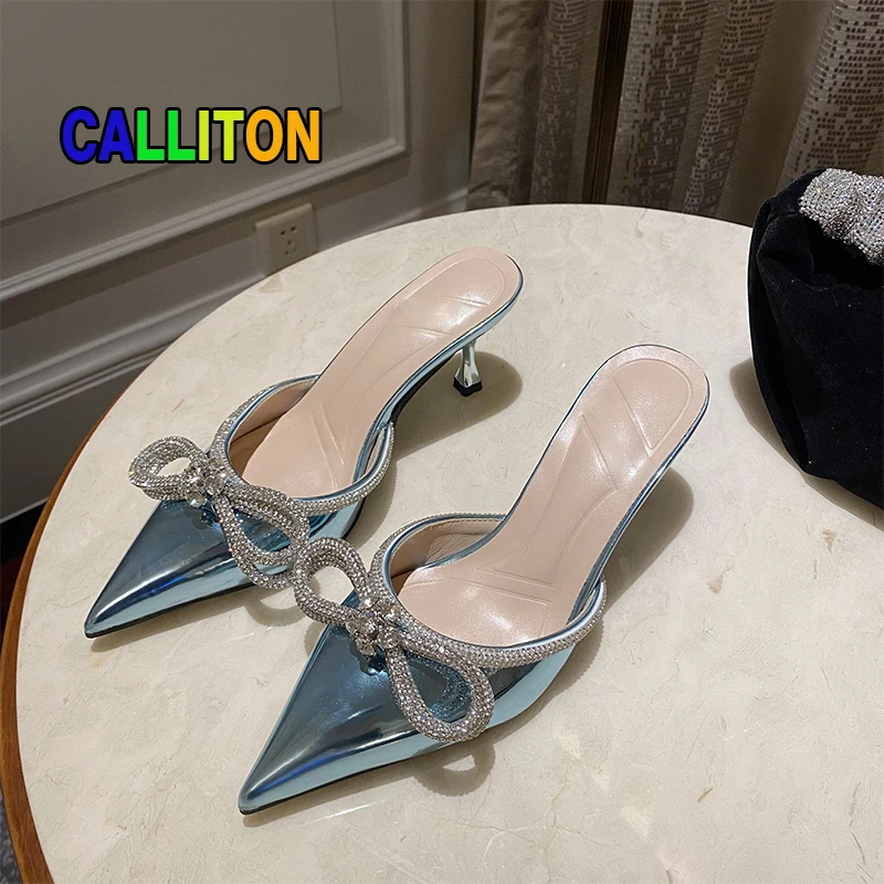 

Женские туфли CALLITON Весна 2022 новые туфли-лодочки свадебные туфли пикантные заостренные Классические каблуки элегантные туфли стразы обувь ...