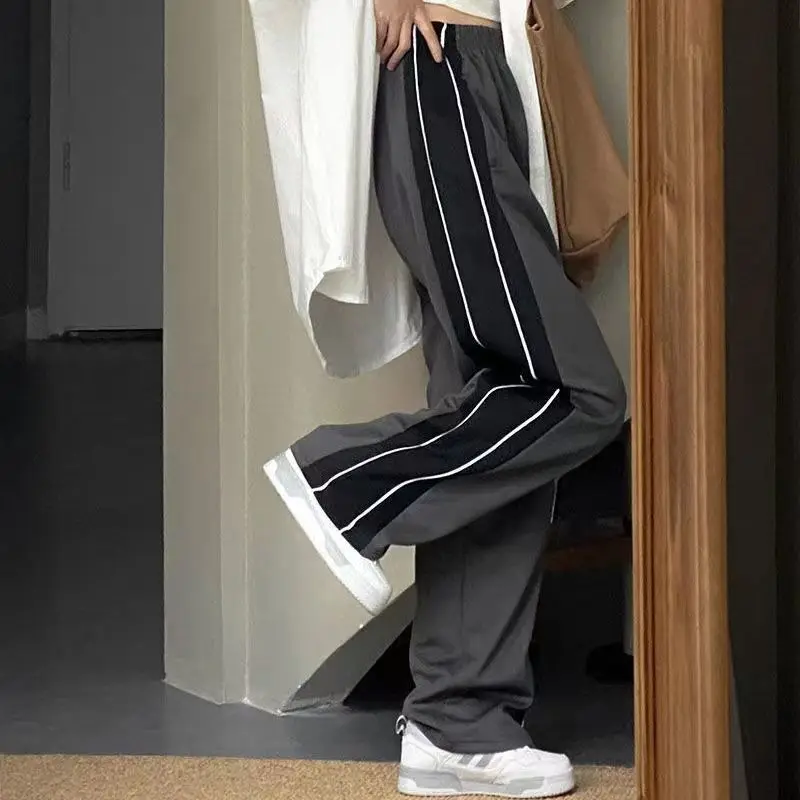 

Женские спортивные брюки в Корейском стиле, повседневные Широкие штаны, уличная одежда Y2k, свободные винтажные джоггеры, лето 2023