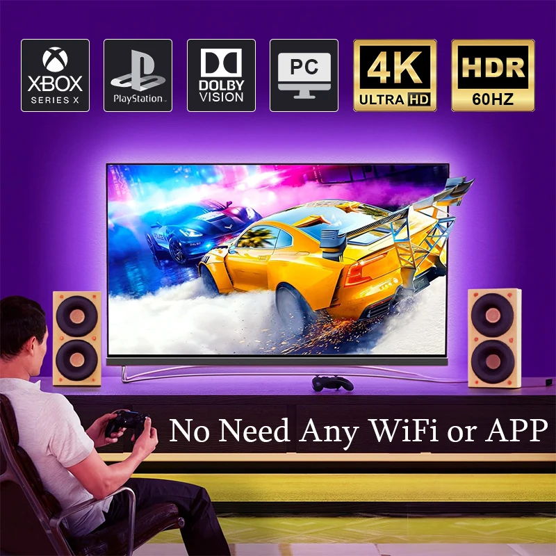 Подсветка рассеянного телевизора синхронизируется с экраном для 40-85 дюймов