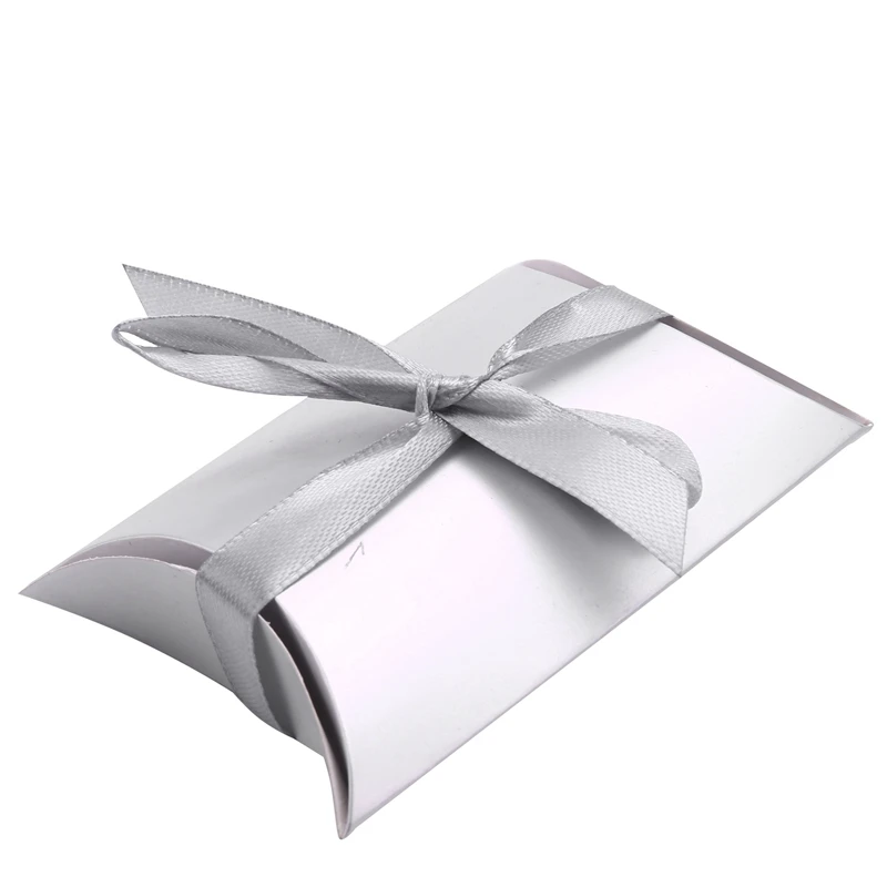 

50Pcs Wedding Candy Souvenir Gift Set Pillow Candy Box Vintage Skeleton Key Opener French Ribbon