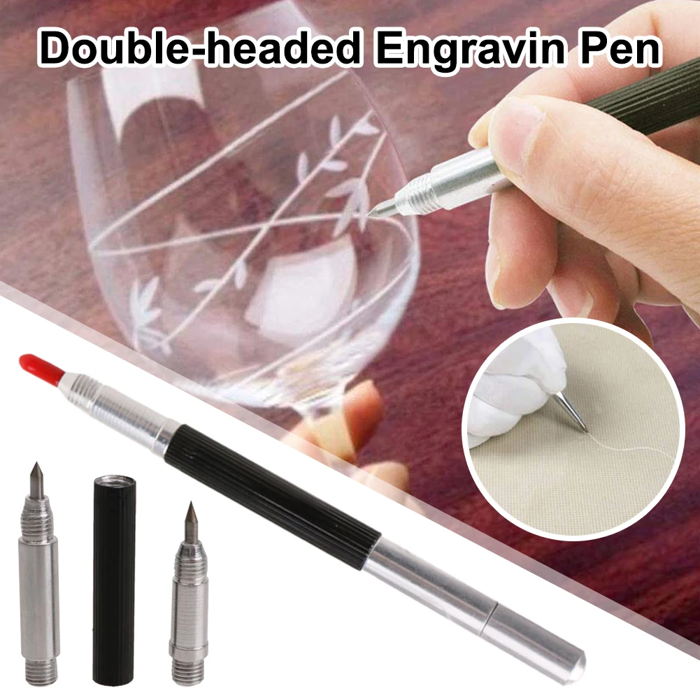 

New 1Pc Portable Alloy Tip Double End Sharp Scriber Pen Ceramics Glass Shell Metal Construction Marking Tools Home Hand Tools