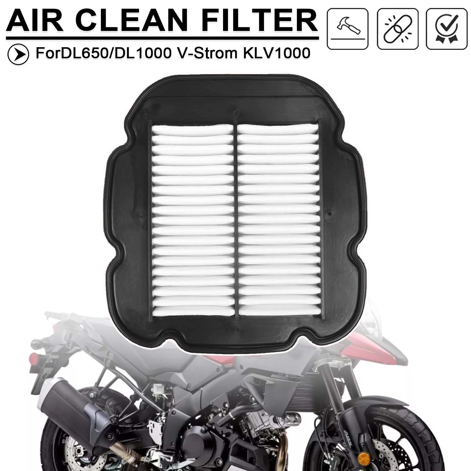 

Очиститель Воздухозаборника Для Suzuki DL650 V-Strom 2004-2016 DL1000 V-Strom 2002-2012 KLV1000 2004-2006 - Бумага Для Воздуш...