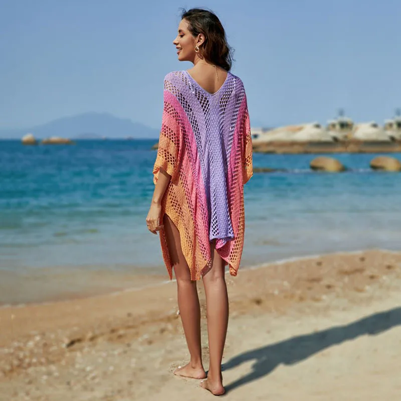 Сексуальные пляжные наряды женские купальники 2024 женское вязаное пляжное платье