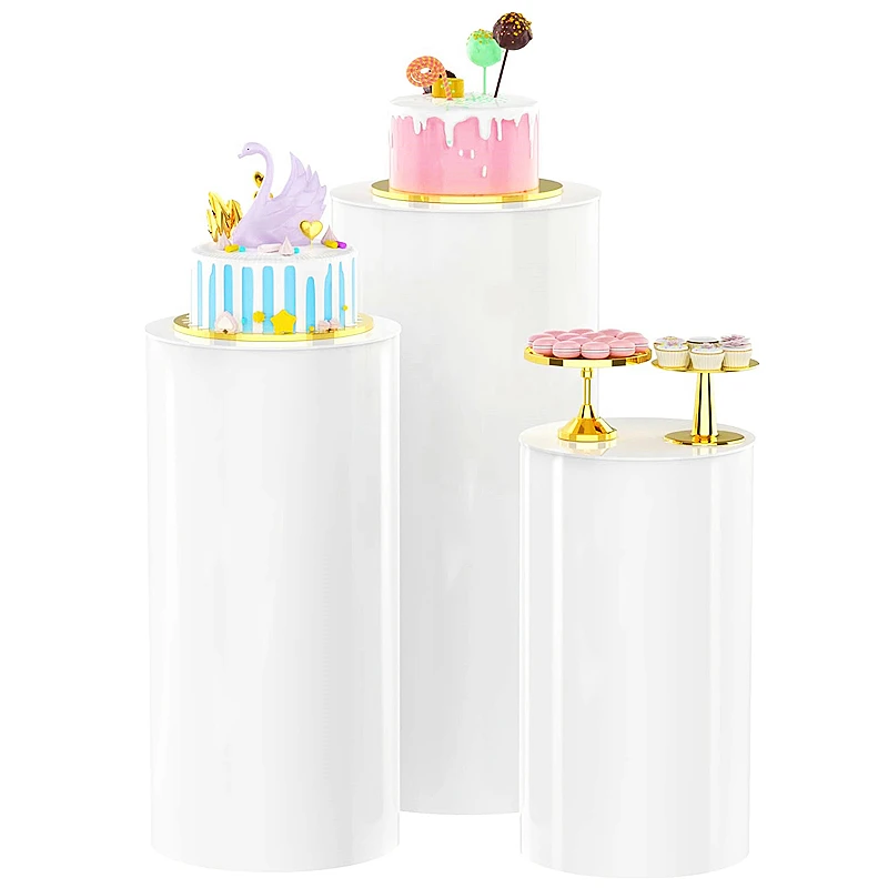 Цилиндрические стойки-подставки 3 шт. белые круглые цилиндрические стойки для