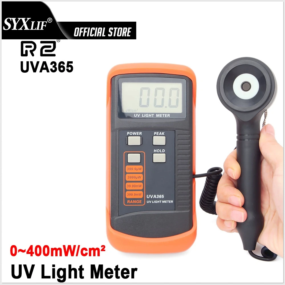 

SYXLIF 0~400m W/cm UV Light Meter UVA&UVB UV Sensor Light Correction Filter Ultraviolet Radiation Instrument Lux Meter UVA365