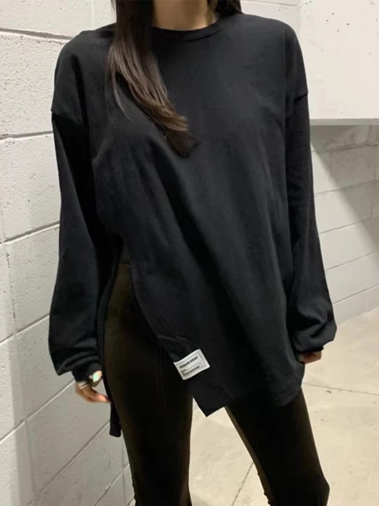 Женская свободная футболка составного кроя универсальная Повседневная с